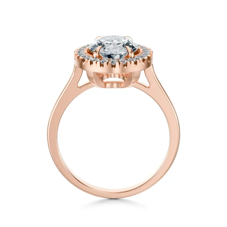 Pierścionek z owalnym diamentem różowe złoto SBPZ_005